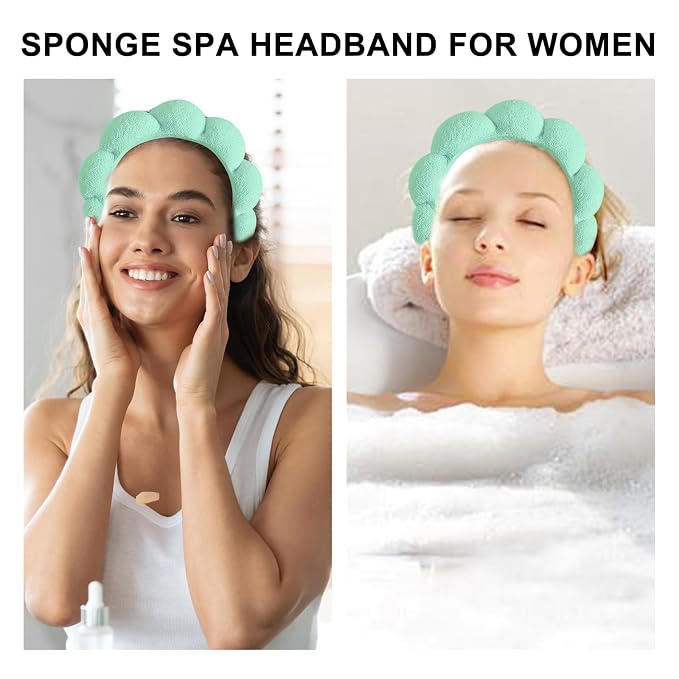 Beleki Spa Headband for Washing Face Wristband Set Makeup Skincare Face Washing - Image 5