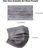 akgk 100PCS Grey Disposable Face Masks, 3-Ply Breathable Grey Face Mask - Image 7