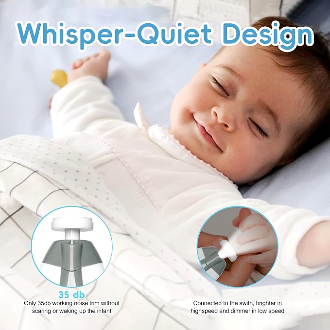 Qunlions life Baby Nail Trimmer Electric, 6 in 1 Baby Nail File Clippers Infant - Image 5
