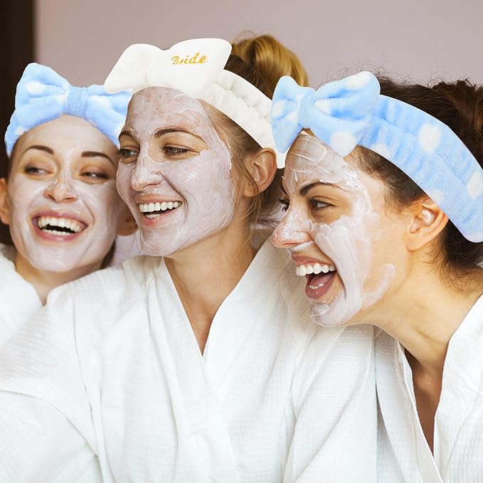 Semato Bachelorette Party Favor Set Bride & Bridesmaid Spa Headband - Image 4