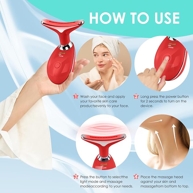 Facial Massager Red-Light-Therapy-for-Face and Neck, Face  culpting Wand - Image 4