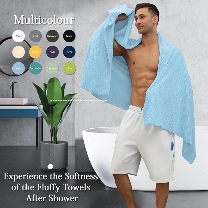 Hailea Extra Large Bath Towels Set 35x70 Inches - Image 5