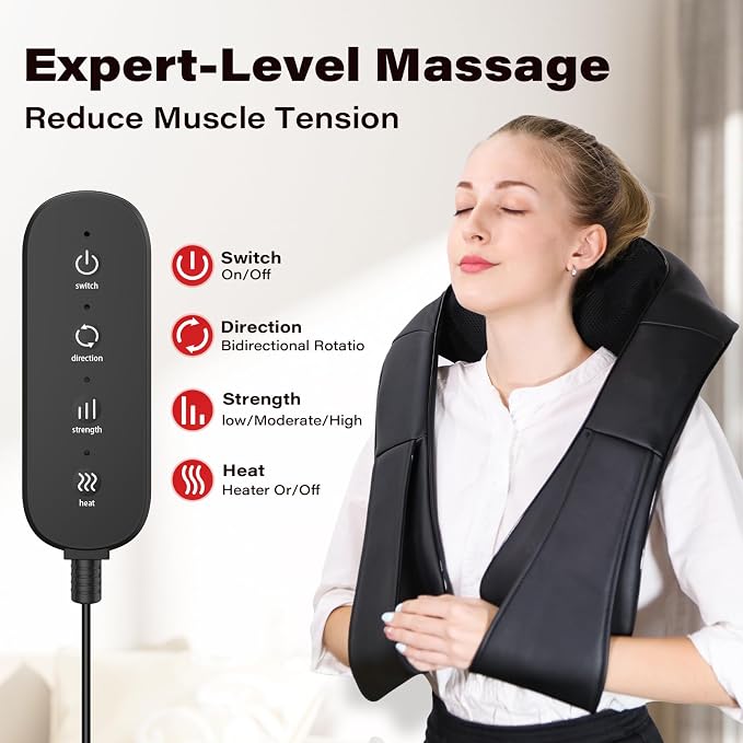 iKristin Neck Massager with Heat, Shiatsu Massager - Image 2