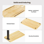 Bathtub Tray Table, Freestanding Bath Side Table Tub Tray Caddy, 3 Layer Bamboo - Image 7