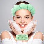 Zkptops Spa Headband for Washing Face Wristband Set Sponge Makeup Skincare - Image 2