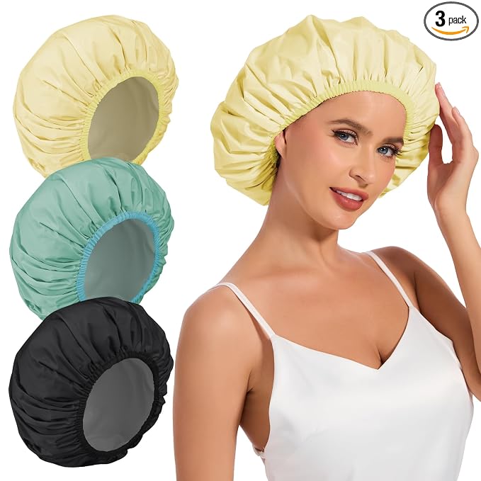 3Pcsk Reusable Waterproof Shower Cap by KAFTERI