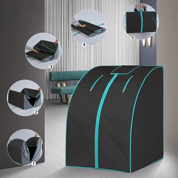 Smartmak Far Infrared Sauna, Full Body One Person Portable SPA Set - Image 7