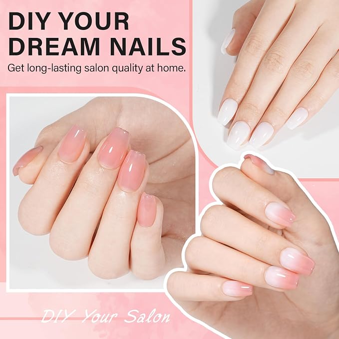 AILLSA Gel Nail Kit Short Coffin Nail Tips 240pcs - Image 3