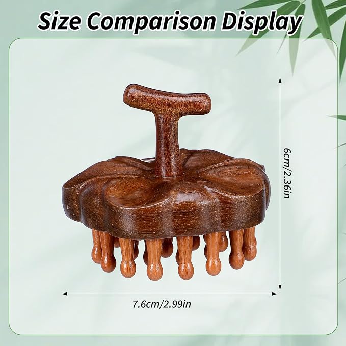 ElevateTech Wooden Scalp Massager Comb - Image 2