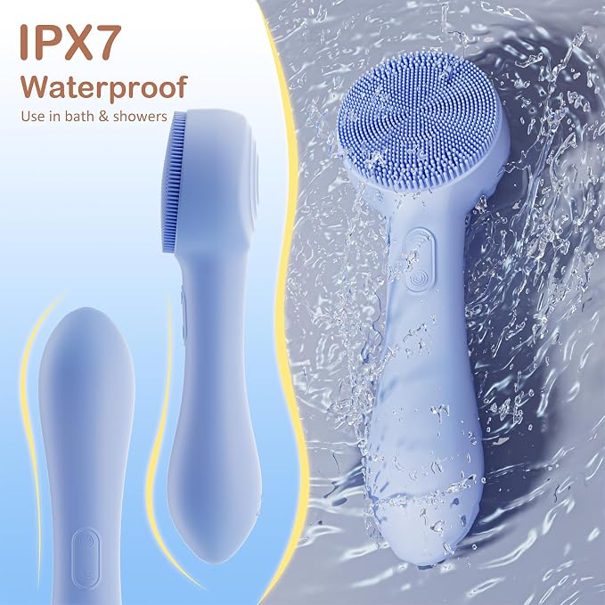 Facial Cleansing Brush Silicone Face Scrubber Waterproof Rechargeable - Image 7