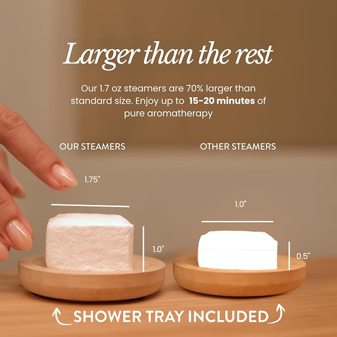 Bare Botanics Shower Steamers 6 XL Cubes w/ Tray - Image 4