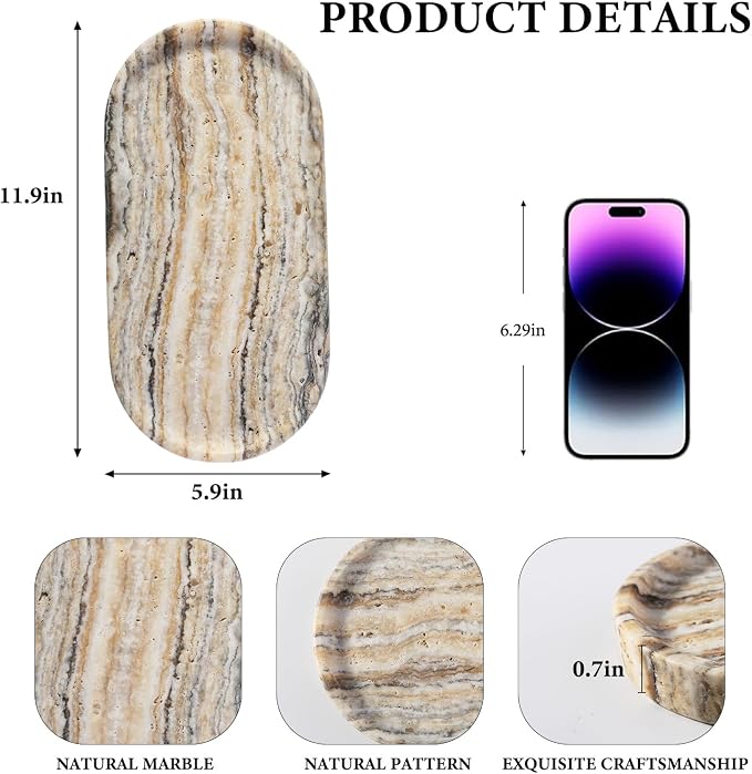 Koville Natural Marble Bathroom Tray - Image 2