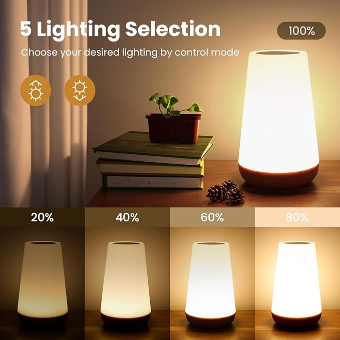 THAUSDAS Night Light, Dimmable Touch Lamp - Image 3