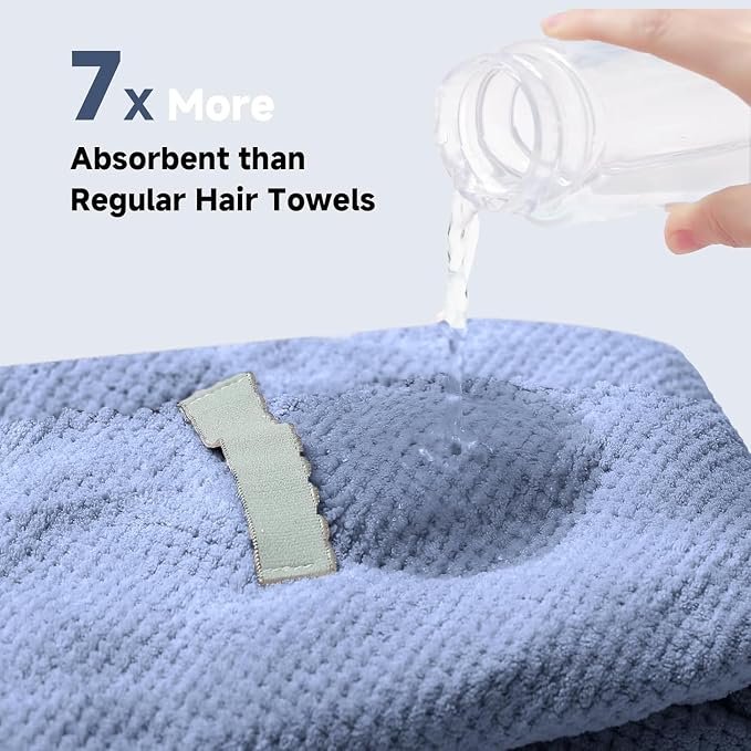 2-Pack Women's Microfiber Hair Towel Wrap - Image 3