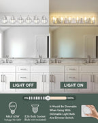 Bathroom Light Fixtures, 6 Light Brushed Nickel Vanity Light, 38 Inch Modern - Image 6