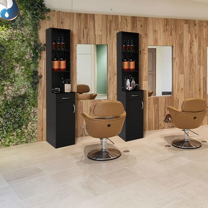 mefeir Salon Station, Barber Hair Stylist Storage Cabinet - Image 5
