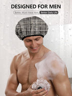 Years calm Men Shower Cap Reusable Waterproof, Dual-Layer Design, Double-Sided - Image 4