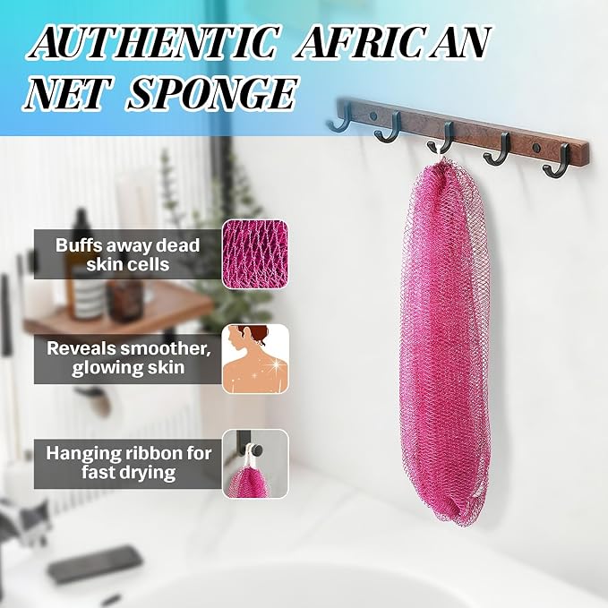 African Net Sponge Authentic Exfoliating Body Scrubber - Image 3
