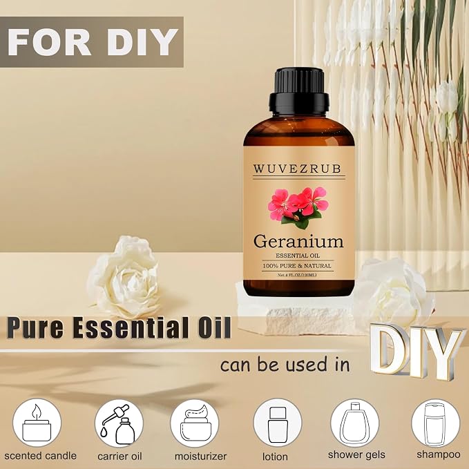 Geranium Essential Oils, 120ML Pure and Natural Essential Oil - Image 3