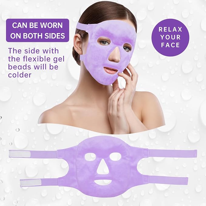 ZNÖCUETÖD Face Ice Mask Facial Ice Packs Gel Hot Cold Compress - Image 7