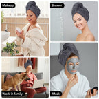SINLAND Microfiber Hair Drying Cap Hair Towel Turban Twist - Image 7