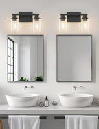 L LOHAS LED 2-Light Black Bathroom Light Fixtures, Modern Lighting Fixtures - Image 6