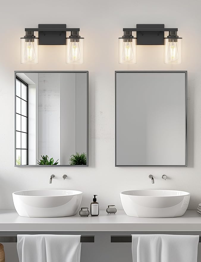 L LOHAS LED 2-Light Black Bathroom Light Fixtures, Modern Lighting Fixtures - Image 6