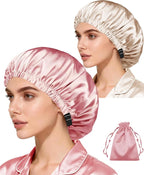 3Pcs Hair Bonnets For Sleeping Satin Bonnet For Women Silk Bonnets Womens Curly by WJingYiJia