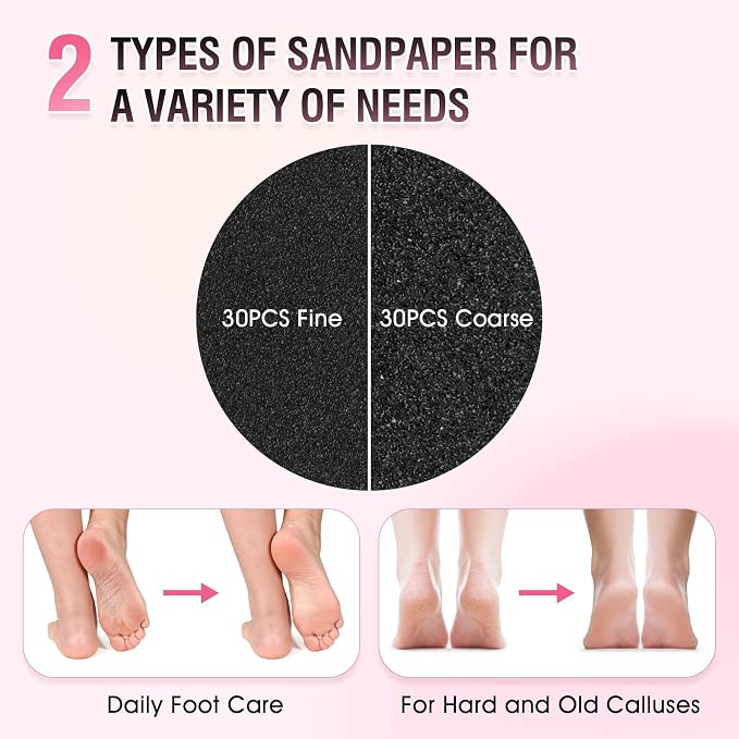 Electric Foot File Callus Remover: Adjustable Speed 1000RPM Feet File Grinder - Image 5