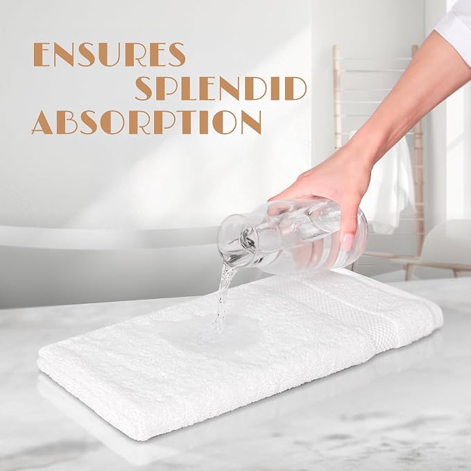 White Hand Towels Set for Bathroom, 6 Pack - Image 5