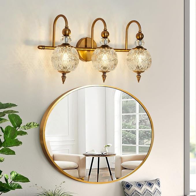 Piepooye Vintage Bathroom Lights Fixtures Gold Vanity Light - Image 4