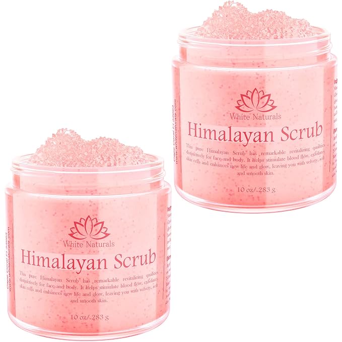 Pink Himalayan Salt Body Scrub, Deep Cleansing & Moisturizing scrubber by WhiteNaturals