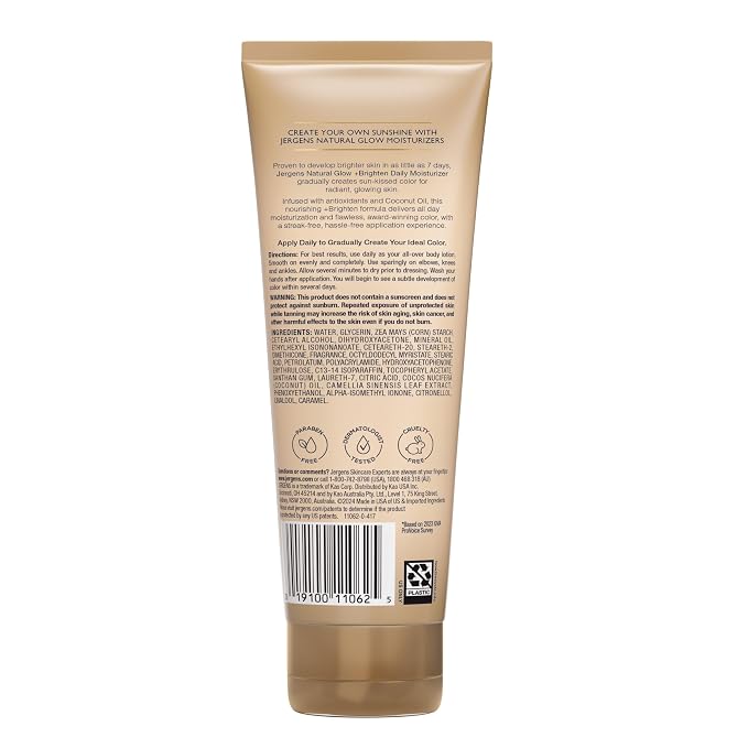 Jergens Natural Glow Self Tanner Body Lotion, Daily Sunless Tanning, Medium to - Image 10