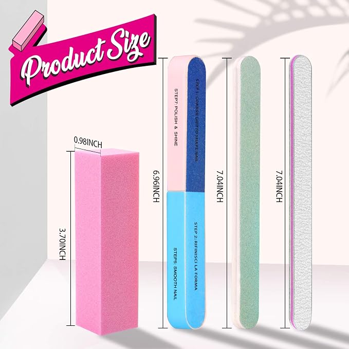 FANDAMEI Nail File and Buffer, Professional Manicure Tools Kit. 8PCS - Image 2