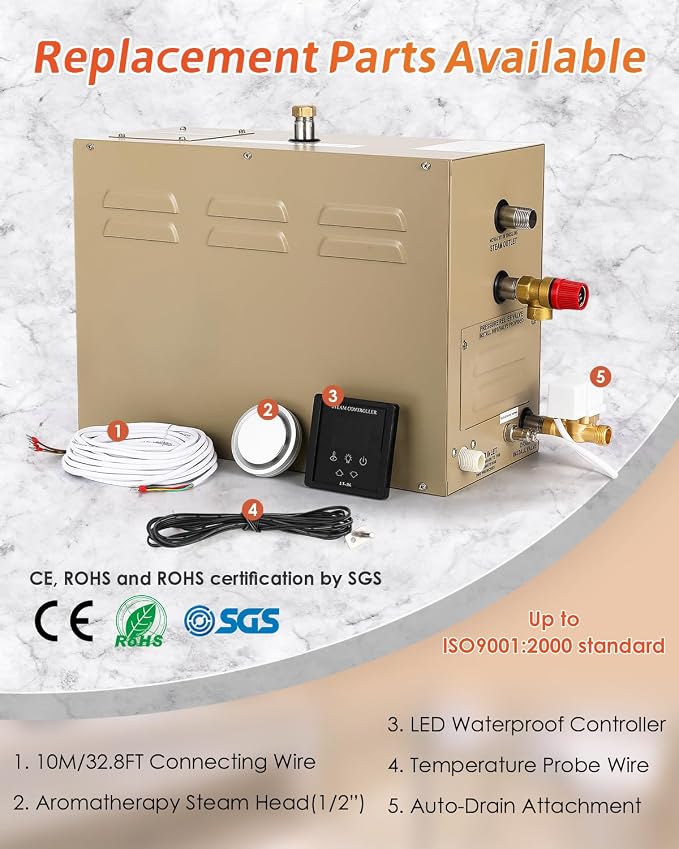 Steam Shower Generator Kit 6KW for Bath Sauna SPA, Aromatherapy Steam Head - Image 6