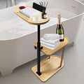 3 Layer Bath Tub Tray Table Liftable Freestanding Bamboo Bath Tray Caddy by Sibosen