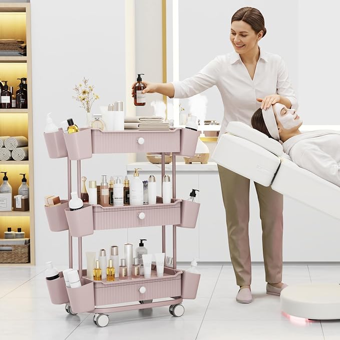 3 Tier Drawer Shelf Beauty Cart - Image 6
