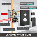 Midanya Shower System with Tub Spout, Bathtub Shower Faucet Set with Square - Image 6