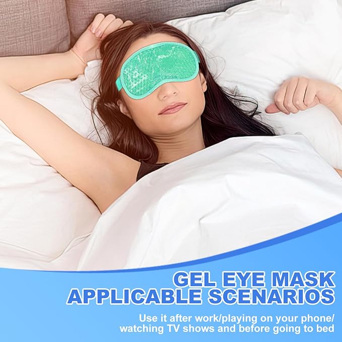 candyfouse 2Pack Cold Cooling Eye Mask, Reusable Hot Colder Therapy Gel Bead - Image 7