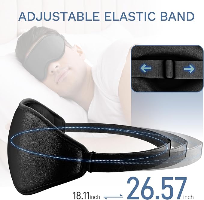 FlyCoco 99% Fully Block Out Light Eye Sleep Mask, 3D Deep Contoured Eyes Cover - Image 6
