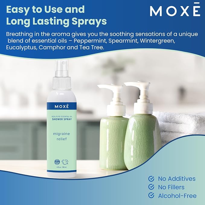 MOXE Migraine Relief Aromatherapy Shower Spray, Essential Oils - Image 5