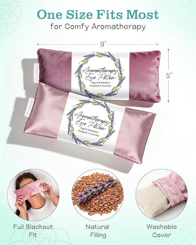 Weighted Eye Mask for Sleep, Meditation, Lavender Eye Pillow Heated for Headache - Image 6