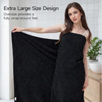 REDKISS Black Microfiber Towels Set of 6-35x70 Inches Oversized Bath Sheets - Image 6
