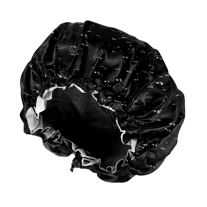 Ymapinc Reusable Shower Caps for Women Waterproof Hair Shower Cap Adjustable by Unknown