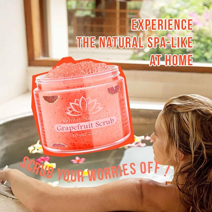Organic Grapefruit Salt Scrub Moisturize & Soften Skin, Pure Natural Skincare - Image 2