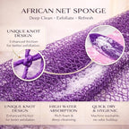 African Net Sponge Authentic, 4 Pieces African Exfoliating Net Sponge Body Back - Image 3