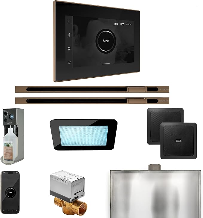 Mr Steam XDream Max Steam Shower Pkg w/iSteamX Control and Linear Steamhead in by MrSteam
