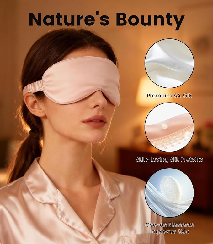 Formé & Found Luxury Silk Sleep Mask, 100% 6A Mulberry Silk Eye Mask - Image 5