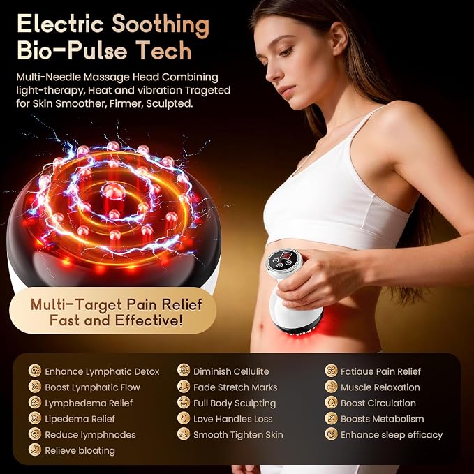 Lymphatic Drainage Massager & Anti Cellulite Massage Tool, Helps Reduce Stretch - Image 4