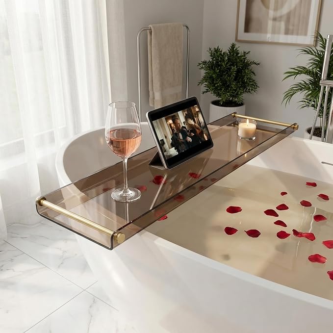 Bathtub Caddy Tray for Luxury Bathroom Bath tub Table Caddy Tray Shelf for - Image 3